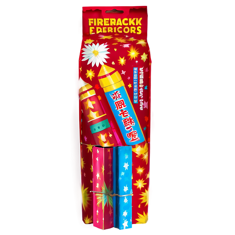 Red sparkler firecracker with bright sparks